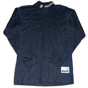 Vintage 90s Green Bay Packers Long Sleeve Mock Neck Shirt Size Medium